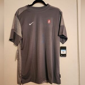 NWT! Nike DRI-FIT Men's Medium Stanford University logo.Gray With Red&White logo